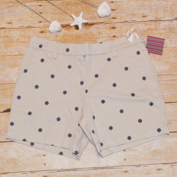 5/$25 Cambridge Nautical Anchor Print Khaki Shorts - Picture 2 of 6